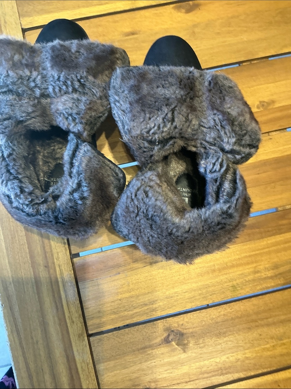 White Mountain Black Faux Suede Faux Fur Ankle Booties with Buckle - Picture 7 of 10